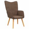 vidaXL Chaise de relaxation avec tabouret Marron Tissu