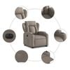 vidaXL Fauteuil inclinable électrique taupe tissu