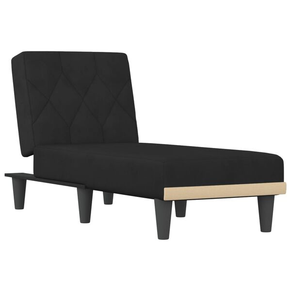 vidaXL Chaise longue noir velours
