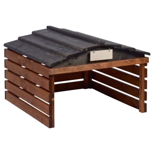 dobar Garage de tondeuse &agrave; gazon noir et marron