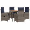 vidaXL Ensemble de repas ext&eacute;rieur 5 pc Grey and Navy Blue
