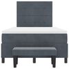 vidaXL Lit &agrave; ressorts avec matelas Gris fonc&eacute; 120 x 190 cm Velours