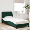 vidaXL Lit avec matelas vert fonc&eacute; 80x200 cm velours