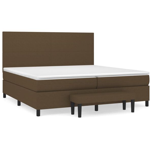 vidaXL Sommier &agrave; lattes de lit avec matelas Marron fonc&eacute; 200x200 cm