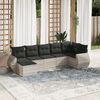 vidaXL Salon de jardin avec coussins 7 pcs gris clair r&eacute;sine tress&eacute;e