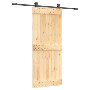 vidaXL Porte coulissante Naturel et noir 85 x 210 cm