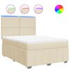 vidaXL Sommier &agrave; lattes de lit avec matelas Cr&egrave;me 140x200 cm Tissu