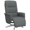 vidaXL Fauteuil inclinable avec repose-pieds gris fonc&eacute; tissu