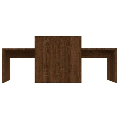 vidaXL Ensemble table basse Chêne brun 100x48x40 cm Bois d'ingénierie