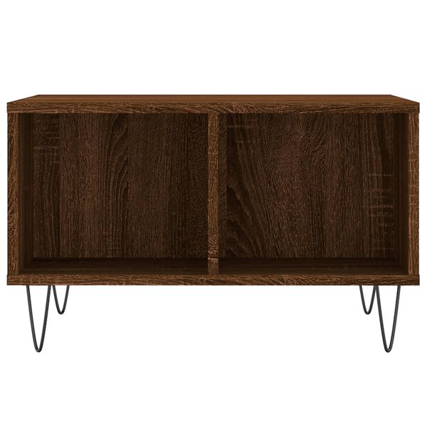 vidaXL Table basse Ch&ecirc;ne marron 60x50x36,5 cm Bois d'ing&eacute;nierie