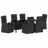 vidaXL Ensemble de salle &agrave; manger pour jardin 7 pc Noir polyrotin
