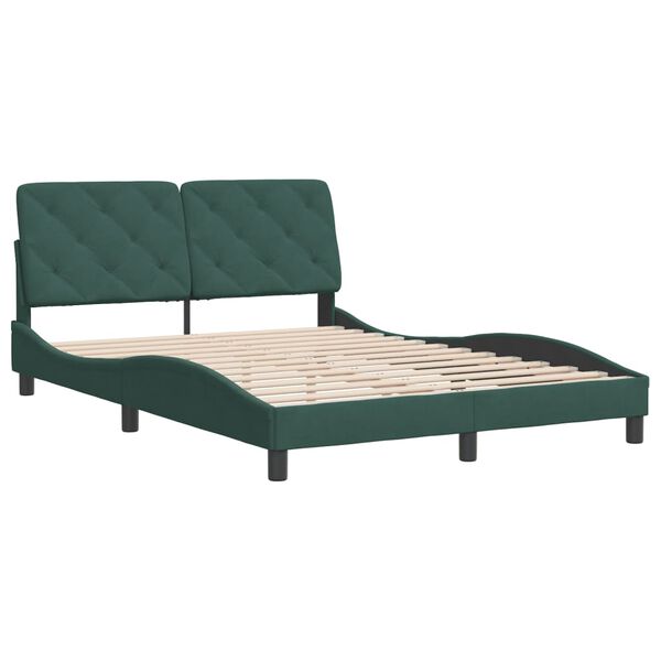 vidaXL Cadre de lit sans matelas vert fonc&eacute; 140x200 cm velours