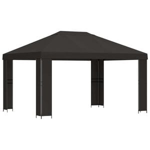 vidaXL Pavillon 4 &times; 3 m Anthracite Polyester et Acier 190