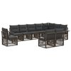 vidaXL Ensemble de canap&eacute; de jardin 10 pc Gris polyrotin