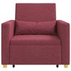 vidaXL Canap&eacute;-lit escamotable simple Bordeaux 90 x 165 x 87 cm tissu