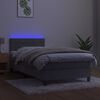 vidaXL Sommier &agrave; lattes de lit et matelas et LED Gris clair 90x190 cm