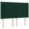 vidaXL T&ecirc;te de lit avec oreilles Vert fonc&eacute; 163x16x118/128 cm Velours