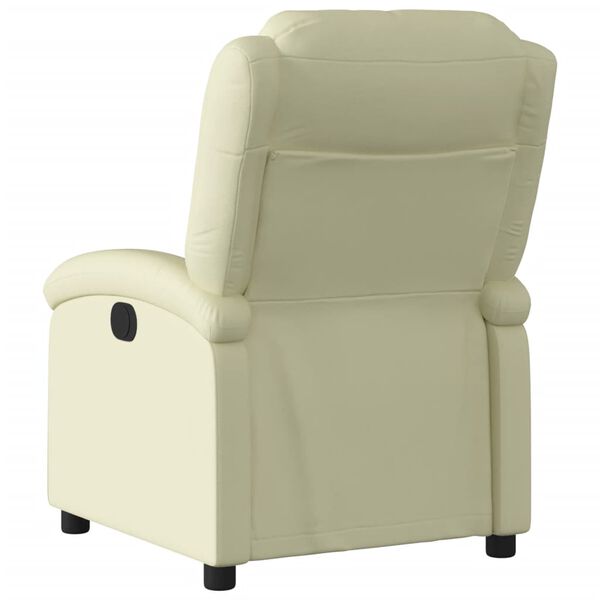 vidaXL Fauteuil inclinable cr&egrave;me cuir v&eacute;ritable