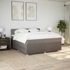 vidaXL Sommier &agrave; lattes de lit avec matelas Taupe 200x200 cm Tissu