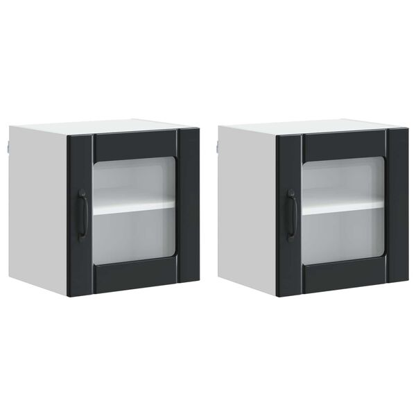 vidaXL Armoire de cuisine 2 pcs Noir 40 x 31 x 40 cm Bois d'ing&eacute;nierie