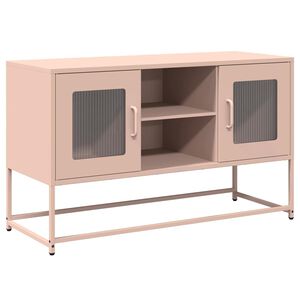 vidaXL Meuble TV rose 100,5x39x60,5 cm acier