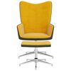 vidaXL Chaise de d&eacute;tente et repose-pied Jaune moutarde Velours et PVC