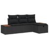vidaXL Ensemble de canap&eacute; de jardin 4 pc Noir polyrotin