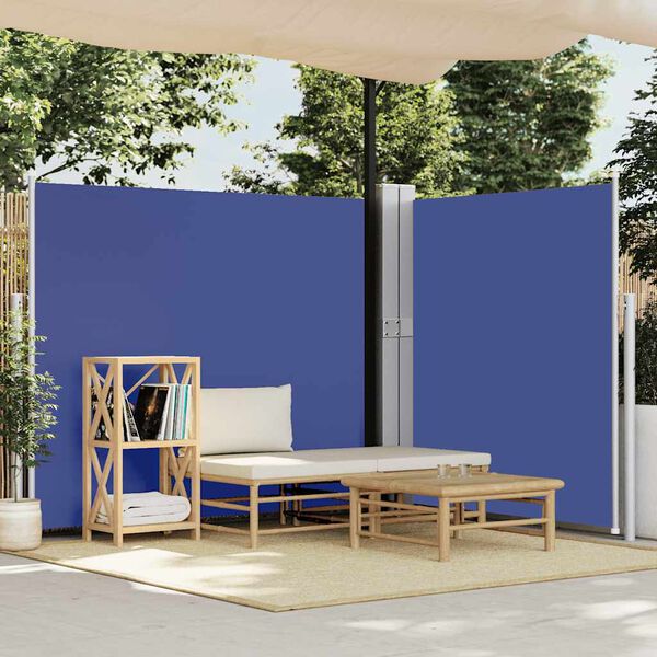 vidaXL Auvent latéral rétractable de patio 170x1200 cm Bleu