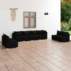 vidaXL Salon de jardin 8 pcs avec coussins R&eacute;sine tress&eacute;e Noir