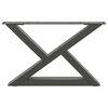 vidaXL Pieds de table basse 2 pi&egrave;ces Anthracite 50 x (30-31,3) cm Acier