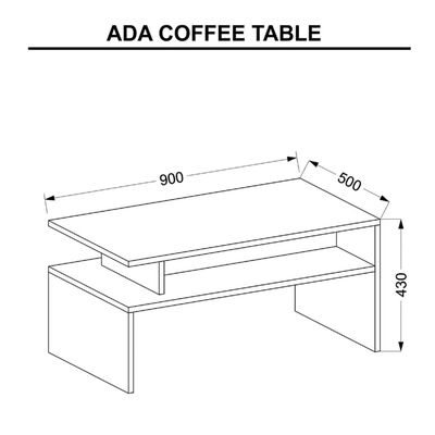 Homemania Table basse Ada 90x50x43 cm Blanc et anthracite