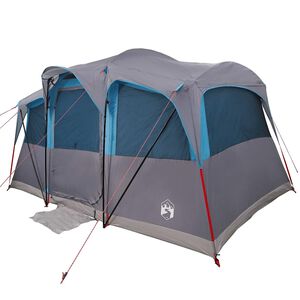 vidaXL Tente familiale avec toit Bleu et gris 435 x 255 x 216 cm