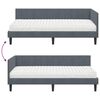 vidaXL Cadre de lit d'angle avec matelas 2 pcs Gris Velours