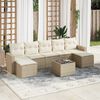 vidaXL Salon de jardin avec coussins 8 pcs beige r&eacute;sine tress&eacute;e