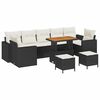 vidaXL Ensemble de canap&eacute; de jardin 10 pc Noir polyrotin