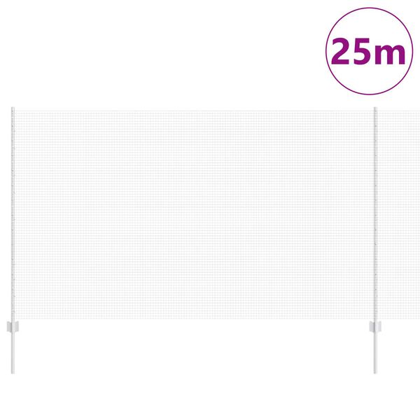 vidaXL Cl&ocirc;ture avec poteau Argent&eacute; 1,4 x 25 m Acier