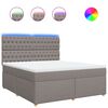 vidaXL Sommier &agrave; lattes de lit avec matelas Taupe 180x200 cm Tissu