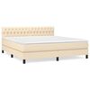 vidaXL Sommier &agrave; lattes de lit avec matelas Cr&egrave;me 180x200 cm Tissu