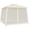 vidaXL Tonnelle avec double toit et parois en filet cr&egrave;me acier