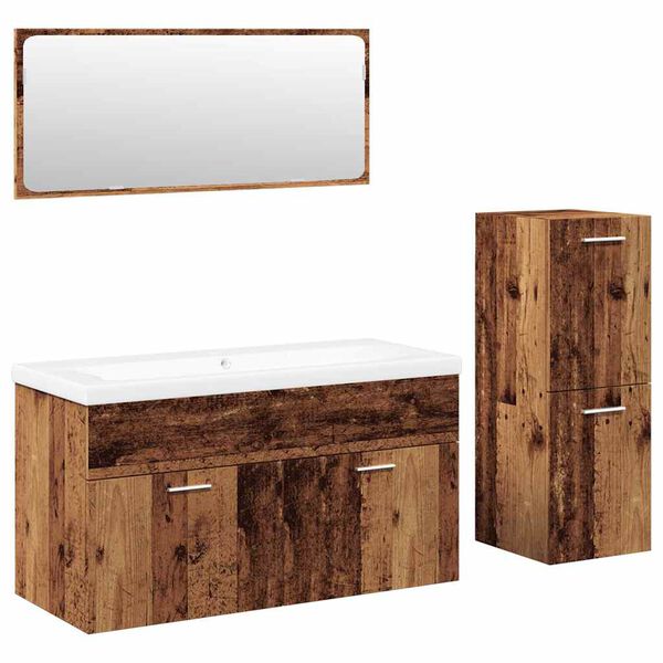 vidaXL Ensemble de meubles salle de bain 4 pcs bois d'ing&eacute;nierie