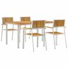 vidaXL Ensemble de repas ext&eacute;rieur 5 pc 150 x 90 x 75 cm