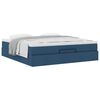 VidaXL Cadre de lit ottoman avec matelas bleu 160x200 cm tissu