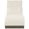 vidaXL Chaise longue avec coussin R&eacute;sine tress&eacute;e Gris