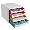 Exacompta Set de tiroirs de bureau Big-Box Black Office 4tiroirs Blanc