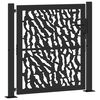 vidaXL Portail de jardin noir 100x100 cm en acier avec motif de traces