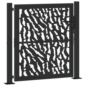 vidaXL Portail de jardin noir 100x100 cm en acier avec motif de traces