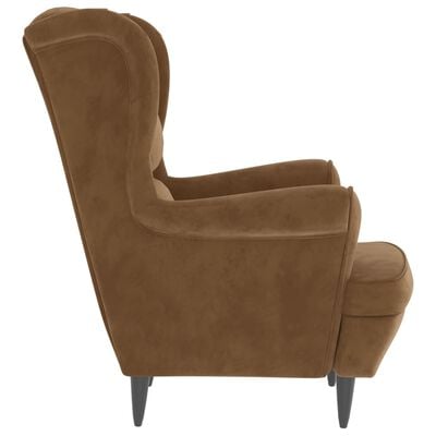 vidaXL Fauteuil marron velours