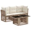 vidaXL Ensemble de canap&eacute; de jardin 4 pc Beige polyrotin