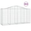 vidaXL Paniers &agrave; gabions arqu&eacute;s 15 pcs 200x50x100/120 cm fer galvanis&eacute;