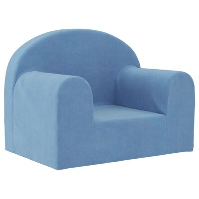 vidaXL Canapé pour enfants bleu peluche douce